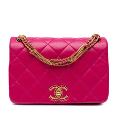 Small Quilted Lambskin On And On Chain Flap