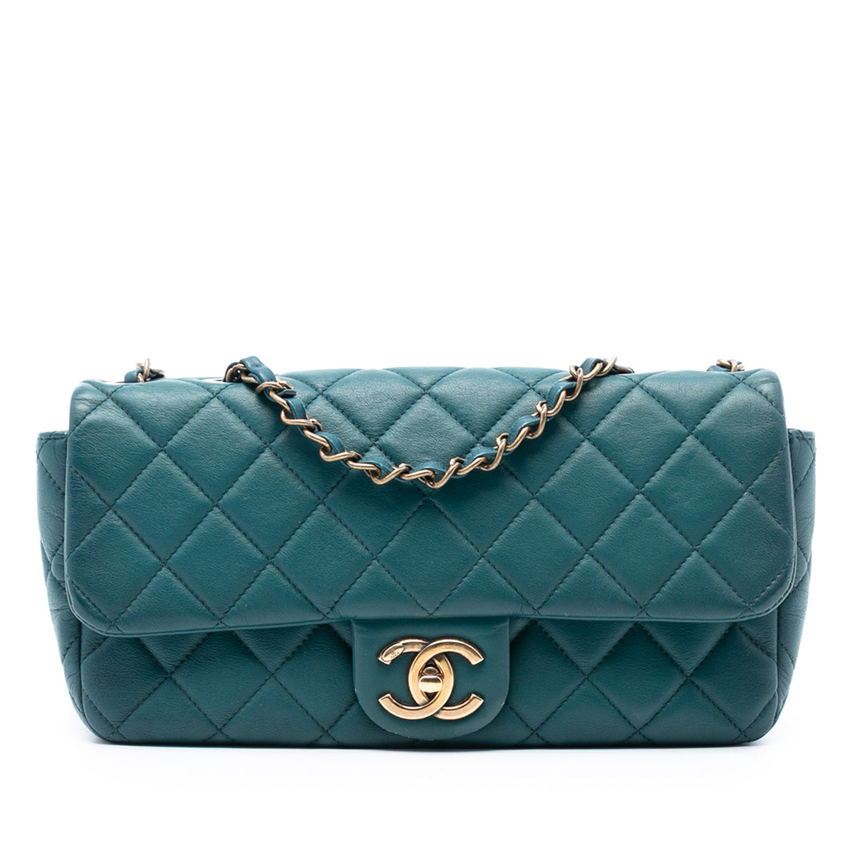 CC Quilted Lambskin East West Single Flap