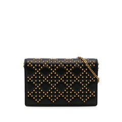 Studded Calfskin Cannage Lady Dior Wallet on Chain
