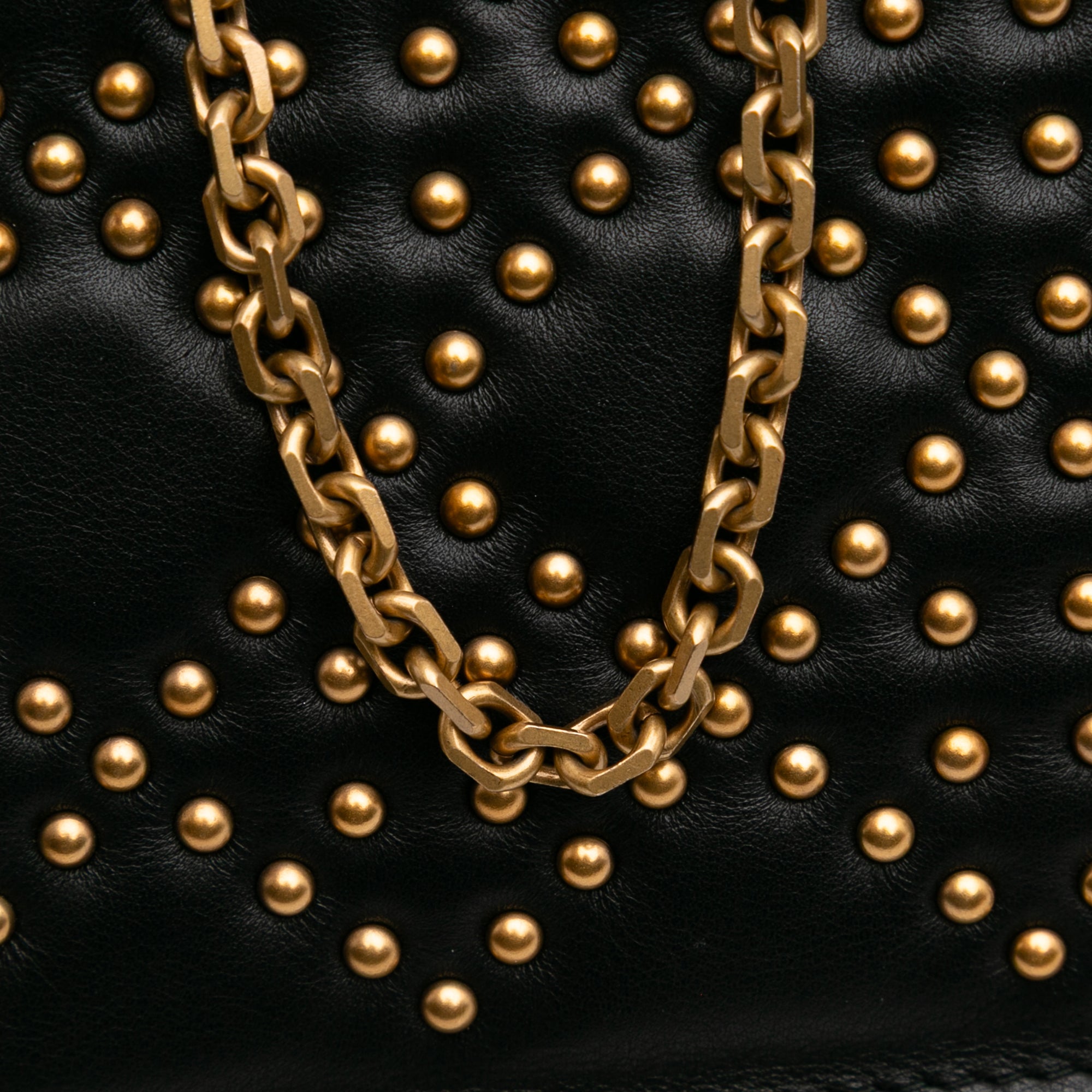 Studded Calfskin Cannage Lady Dior Wallet on Chain