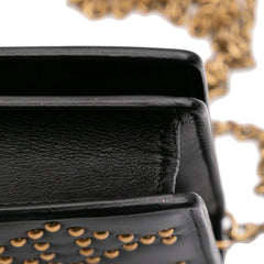 Studded Calfskin Cannage Lady Dior Wallet on Chain