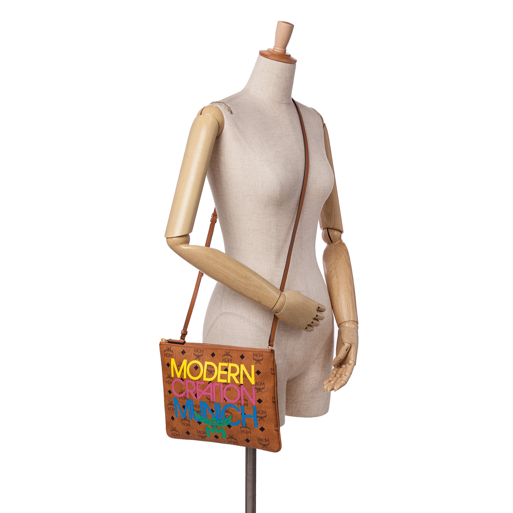 Maxi Visetos Leather Arren Zip Pouch