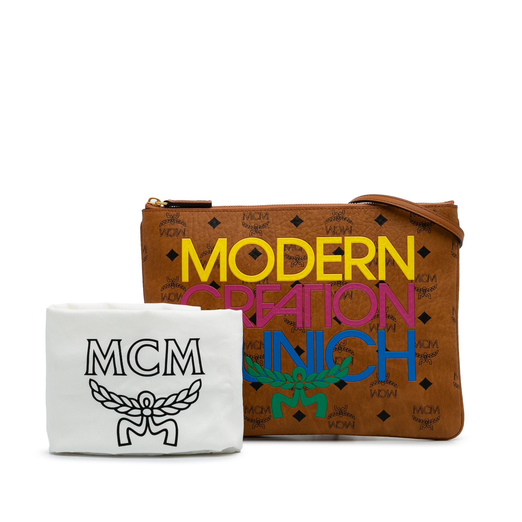 Maxi Visetos Leather Arren Zip Pouch