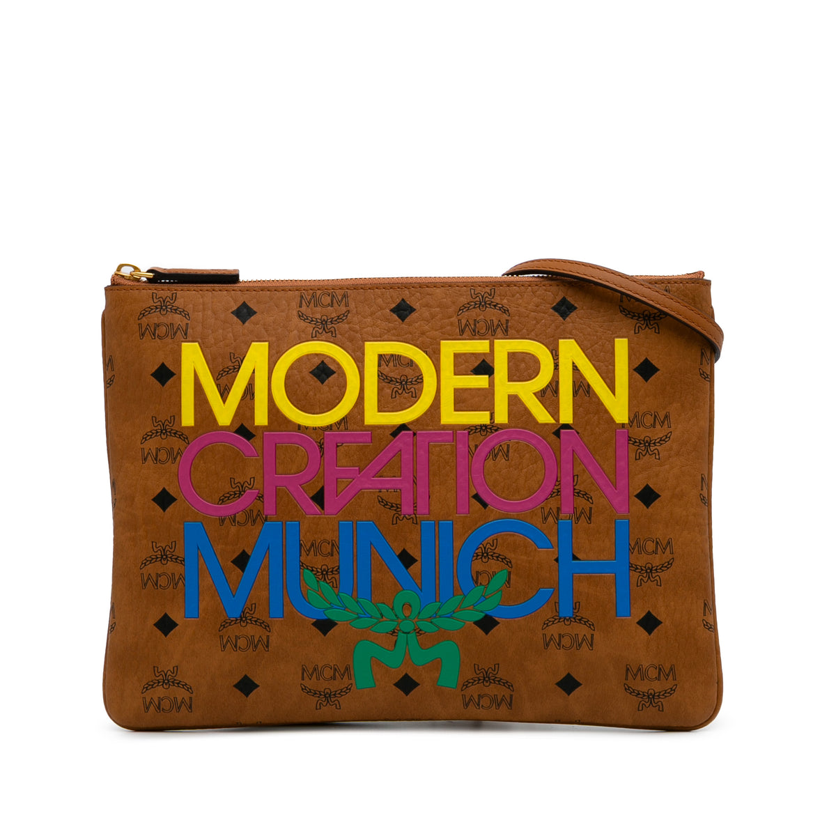 Maxi Visetos Leather Arren Zip Pouch