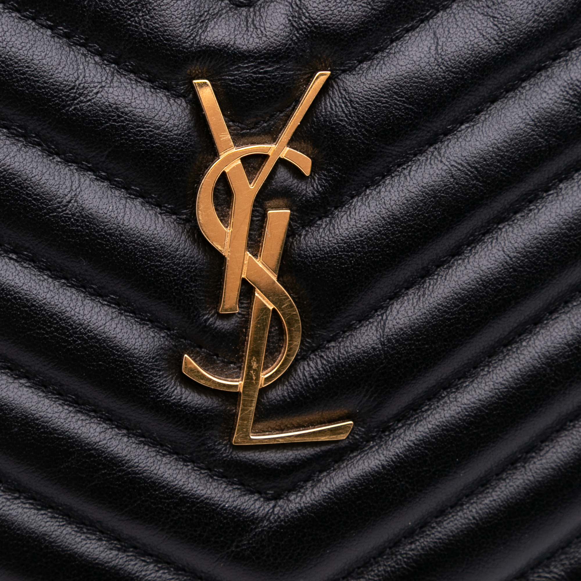 Matelasse Chevron Leather Monogram Zip A5 Wristlet Pouch