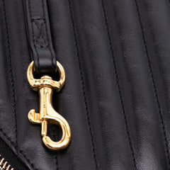 Matelasse Chevron Leather Monogram Zip A5 Wristlet Pouch