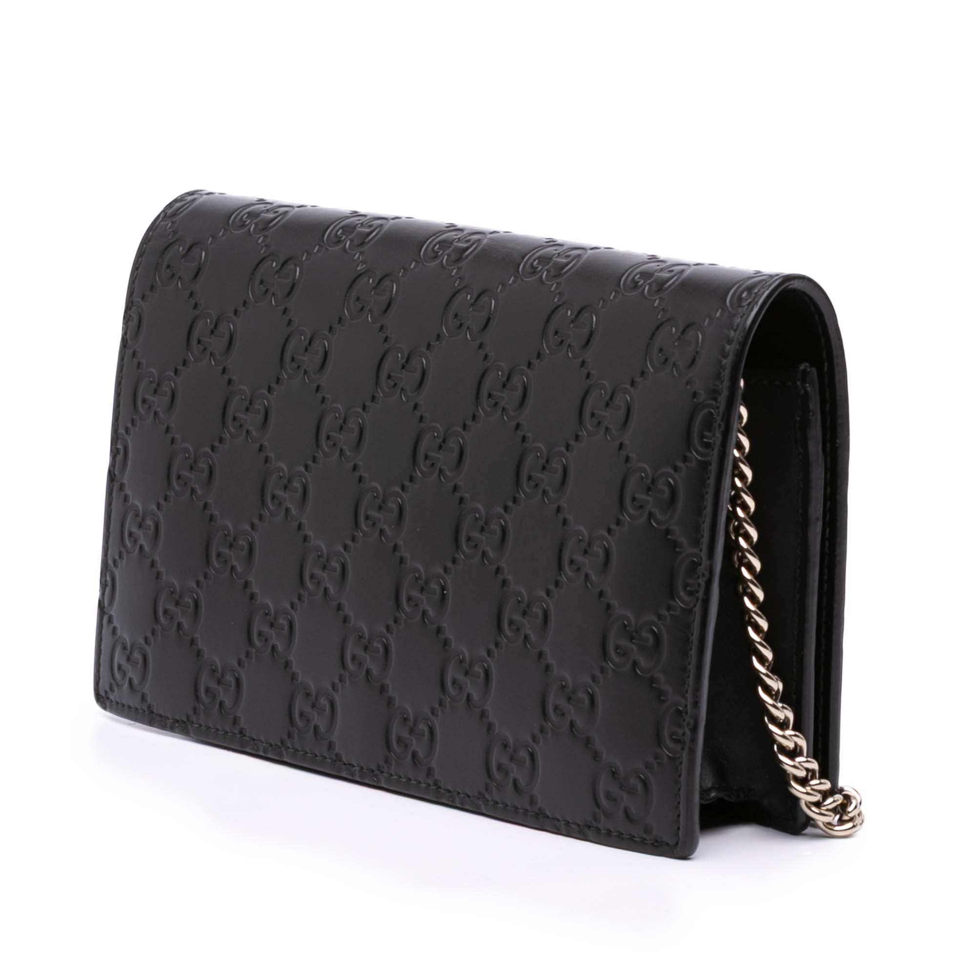 Mini Guccissima Bow Signature Wallet On Chain
