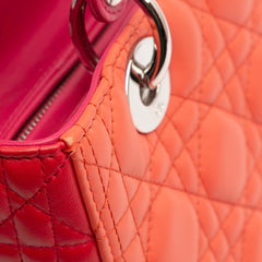 Medium Bicolor Lambskin Cannage Lady Dior