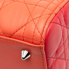 Medium Bicolor Lambskin Cannage Lady Dior