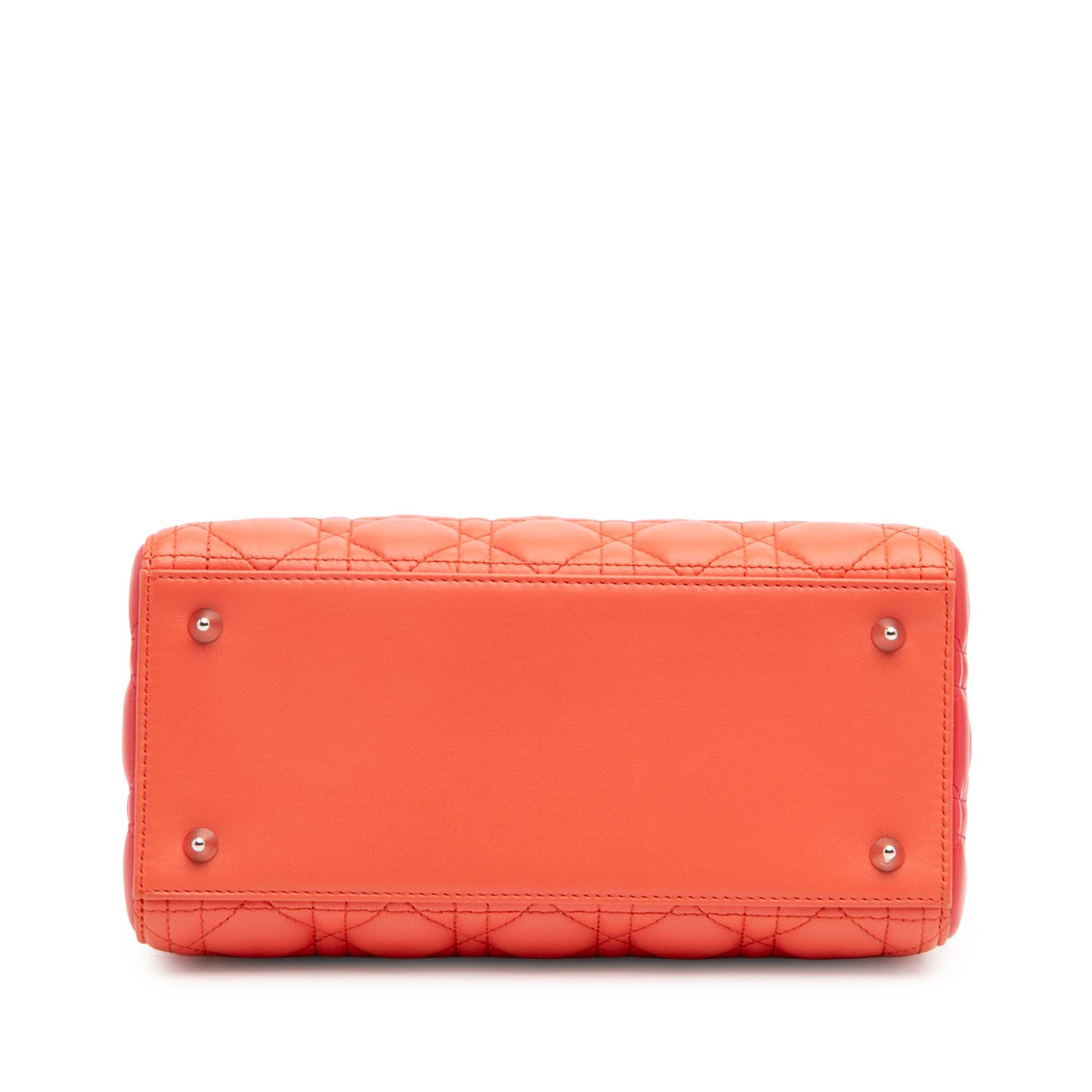 Medium Bicolor Lambskin Cannage Lady Dior