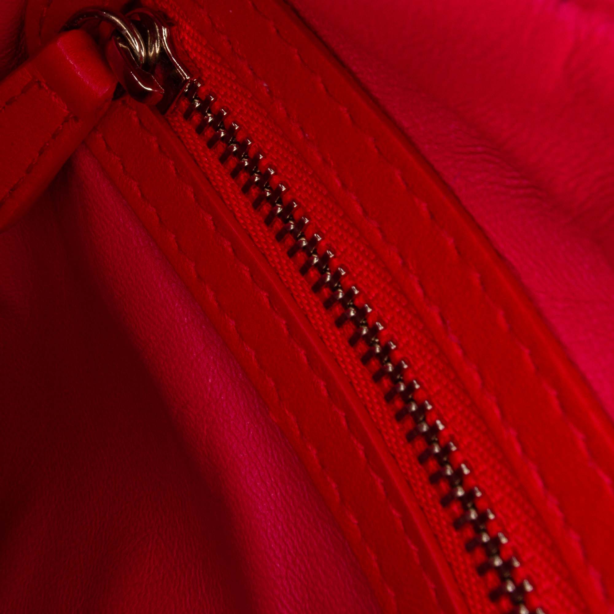 Medium Bicolor Lambskin Cannage Lady Dior