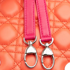 Medium Bicolor Lambskin Cannage Lady Dior