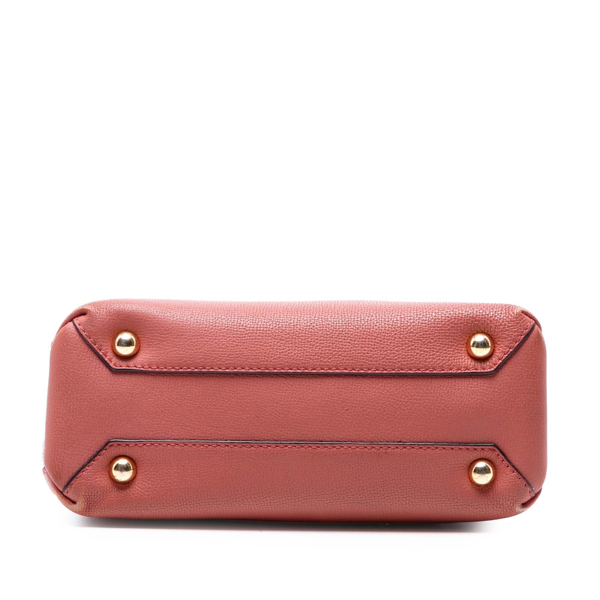 Small Grainy Calfskin and House Check Banner Satchel