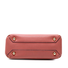 Small Grainy Calfskin and House Check Banner Satchel