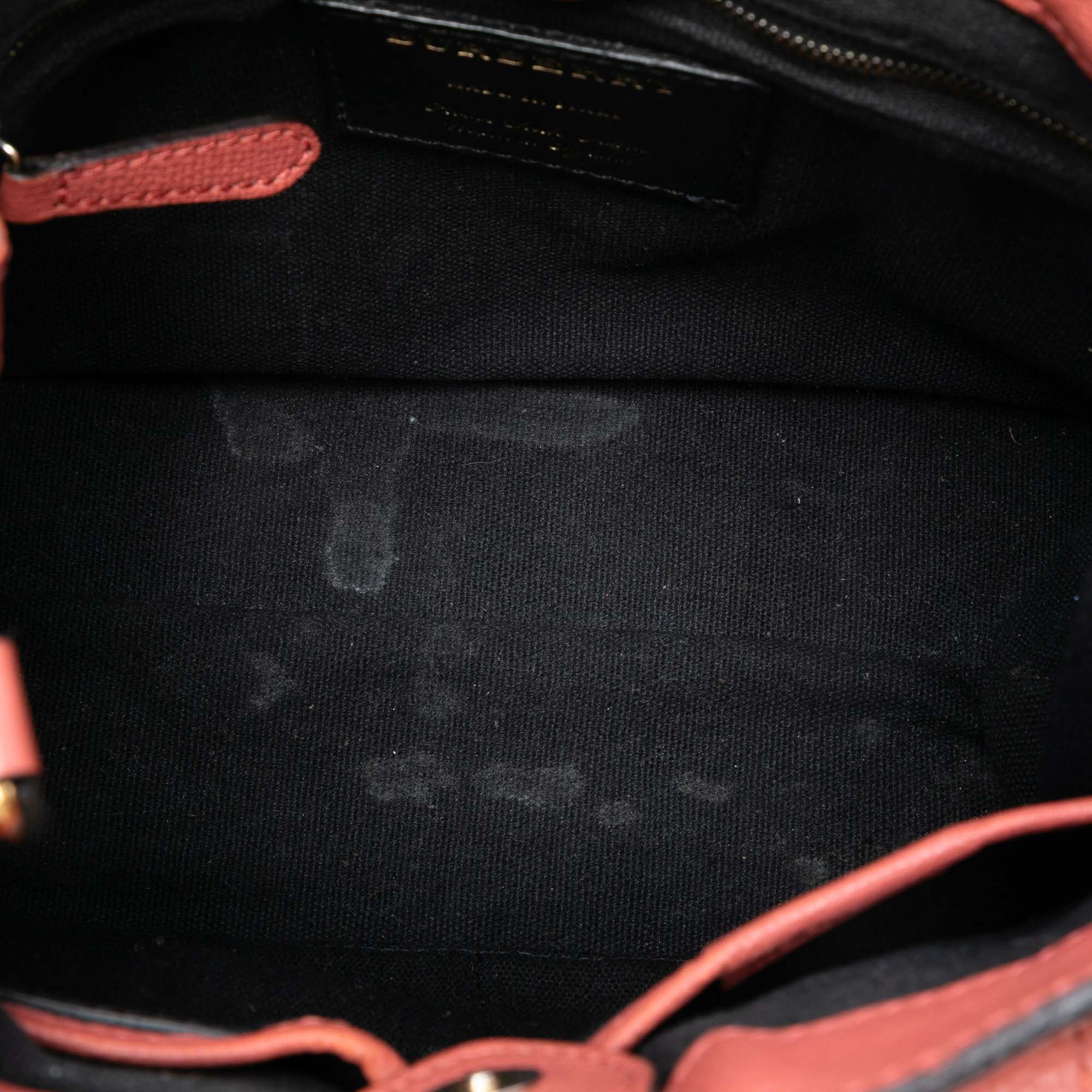 Small Grainy Calfskin and House Check Banner Satchel