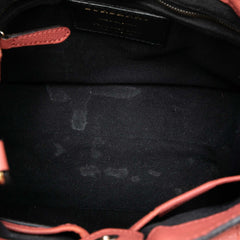 Small Grainy Calfskin and House Check Banner Satchel