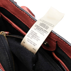 Small Grainy Calfskin and House Check Banner Satchel