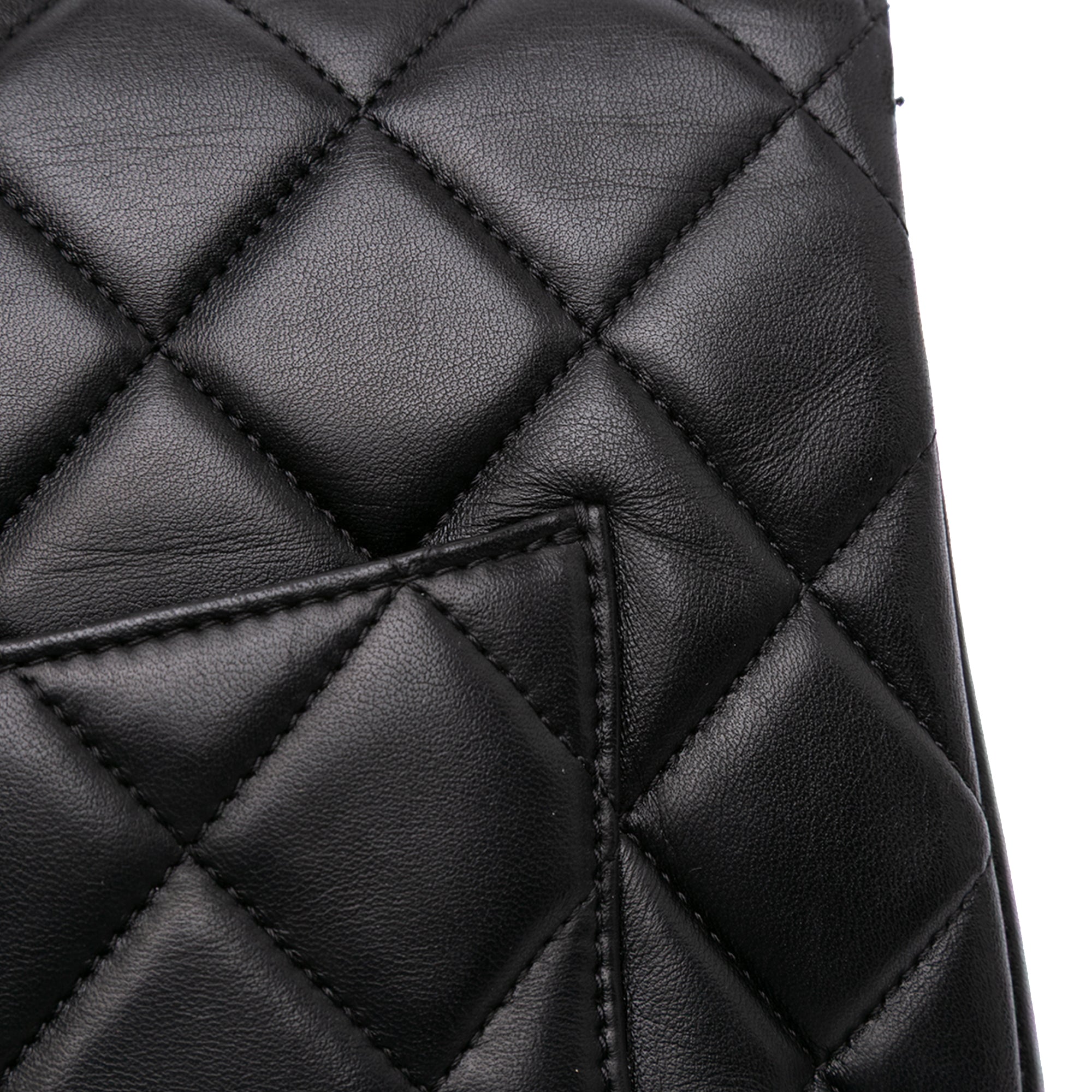 Large Lambskin Trendy CC Top Handle Bag