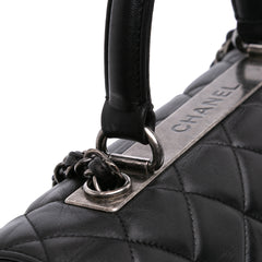 Large Lambskin Trendy CC Top Handle Bag