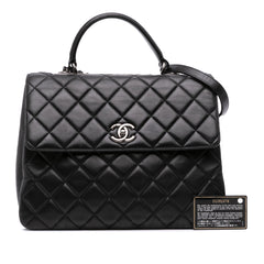Large Lambskin Trendy CC Top Handle Bag