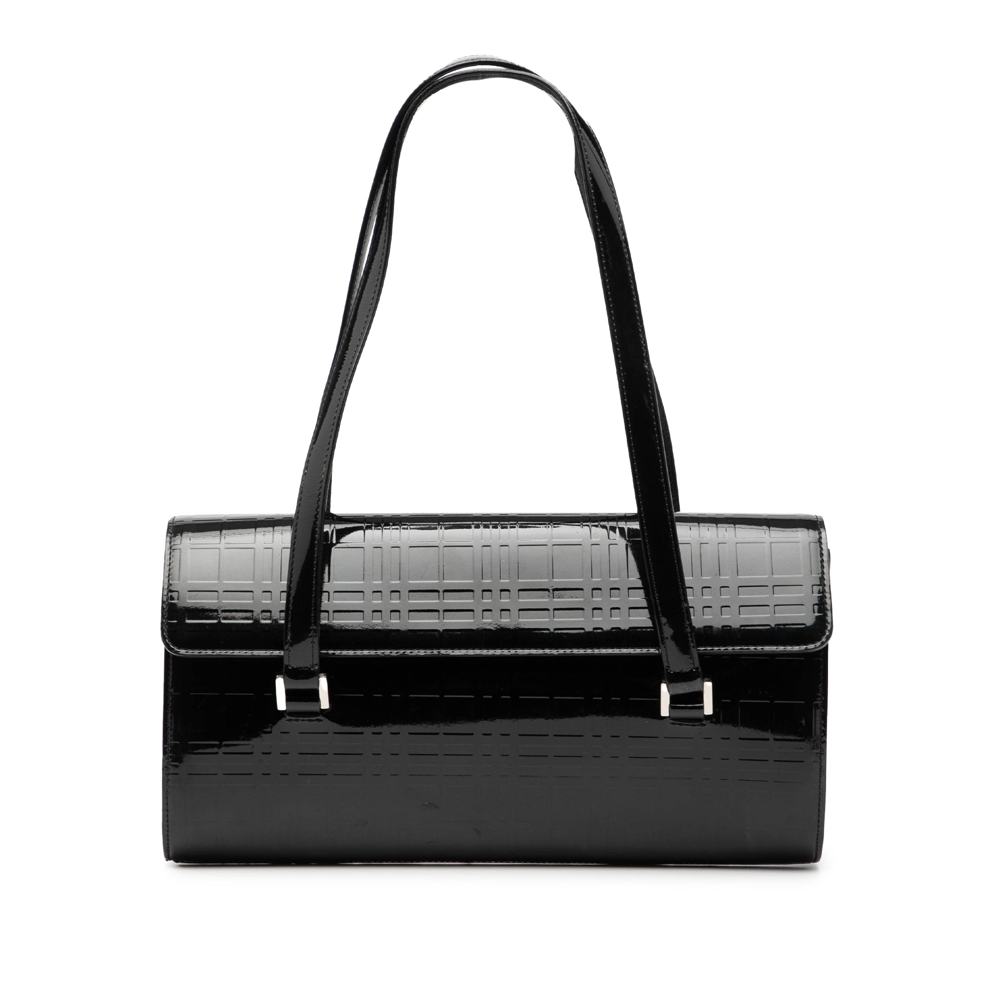 House Check Embossed Patent Shoulder Bag