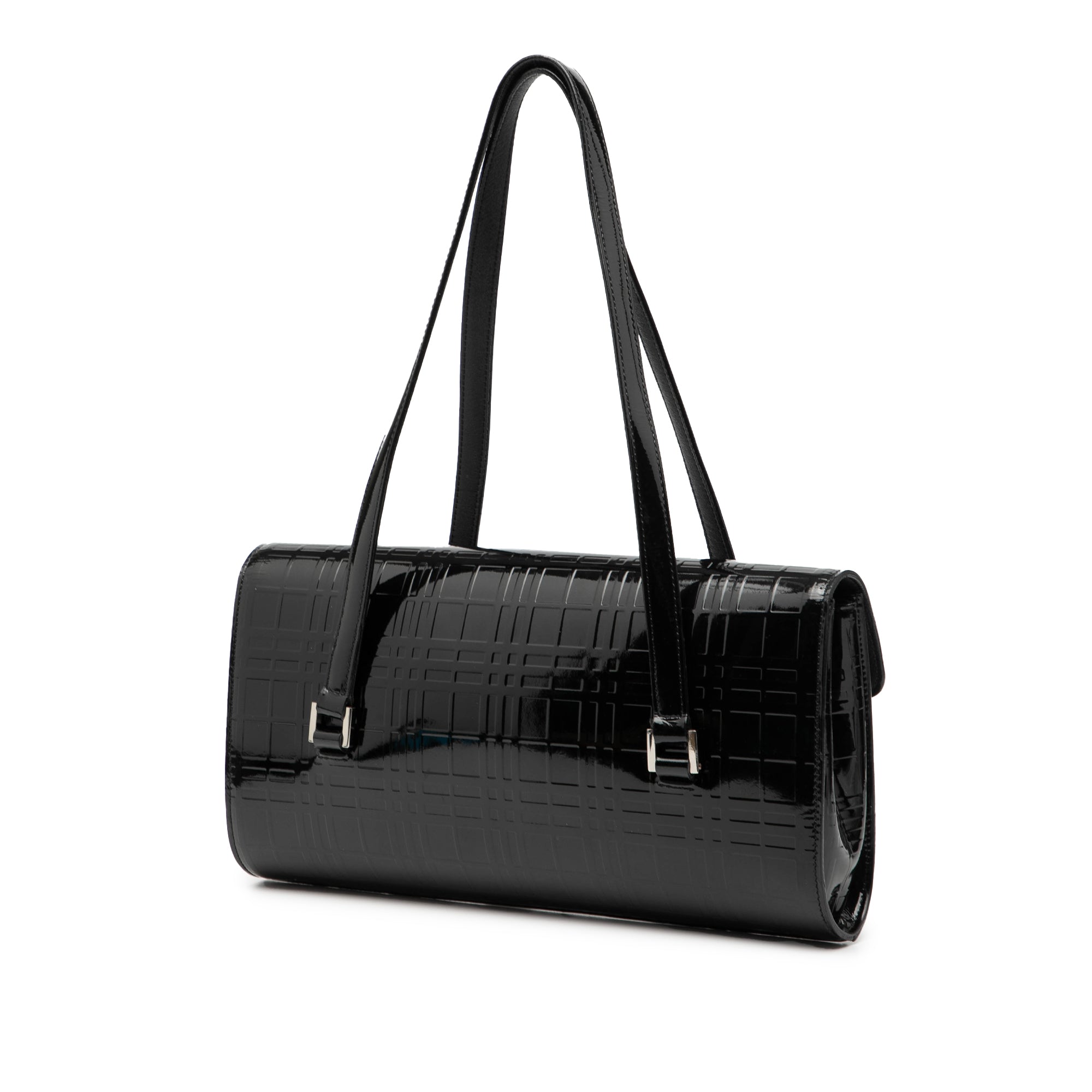 House Check Embossed Patent Shoulder Bag