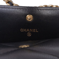 Lambskin 19 Flap Coin Purse With Chain