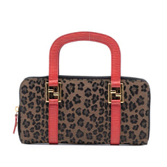 Leopard Printed Canvas Handbag