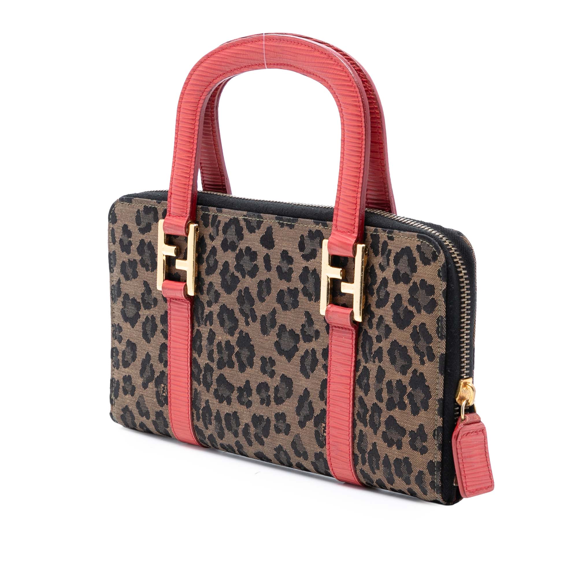 Leopard Printed Canvas Handbag