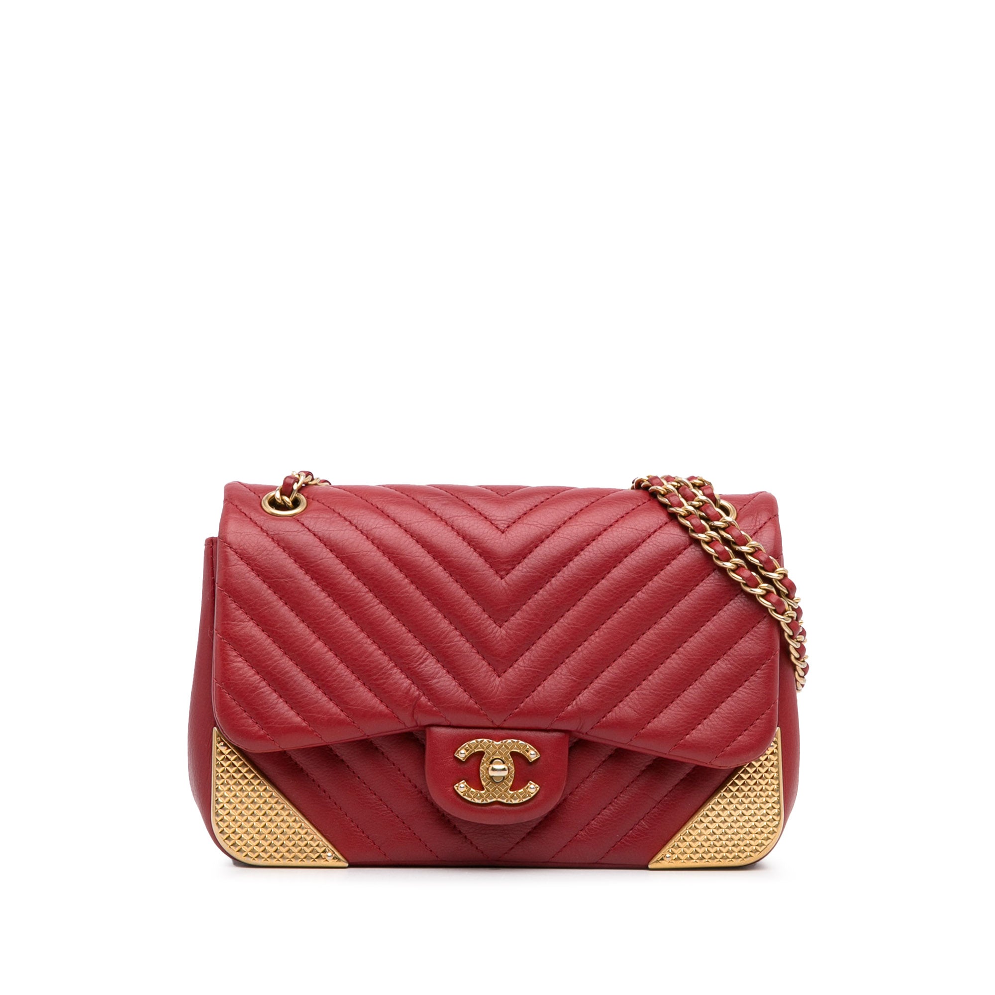 Mini Calfskin Chevron Rock The Corner Flap_0