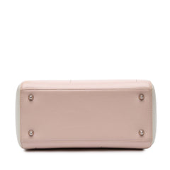 Medium Bicolor Lambskin Macrocannage Stitched Lady Dior