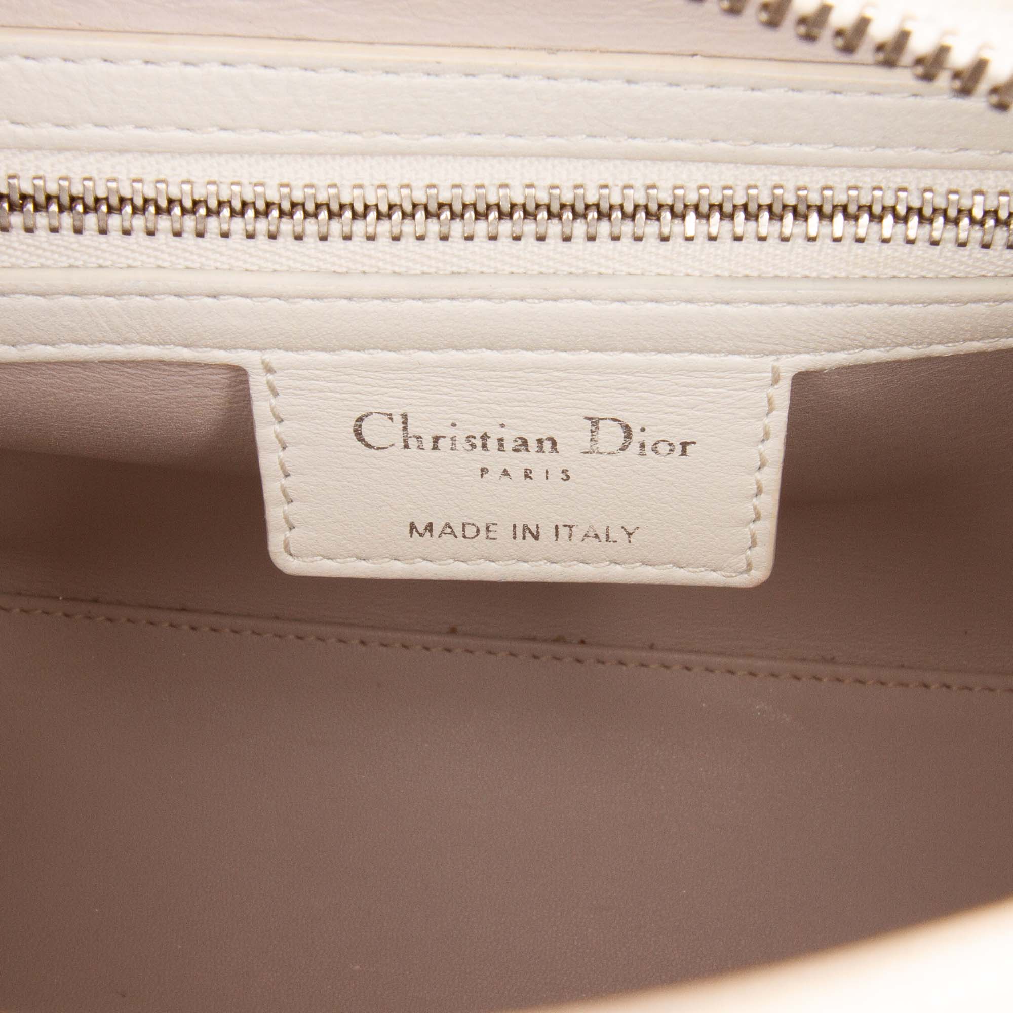 Medium Bicolor Lambskin Macrocannage Stitched Lady Dior