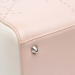 Medium Bicolor Lambskin Macrocannage Stitched Lady Dior