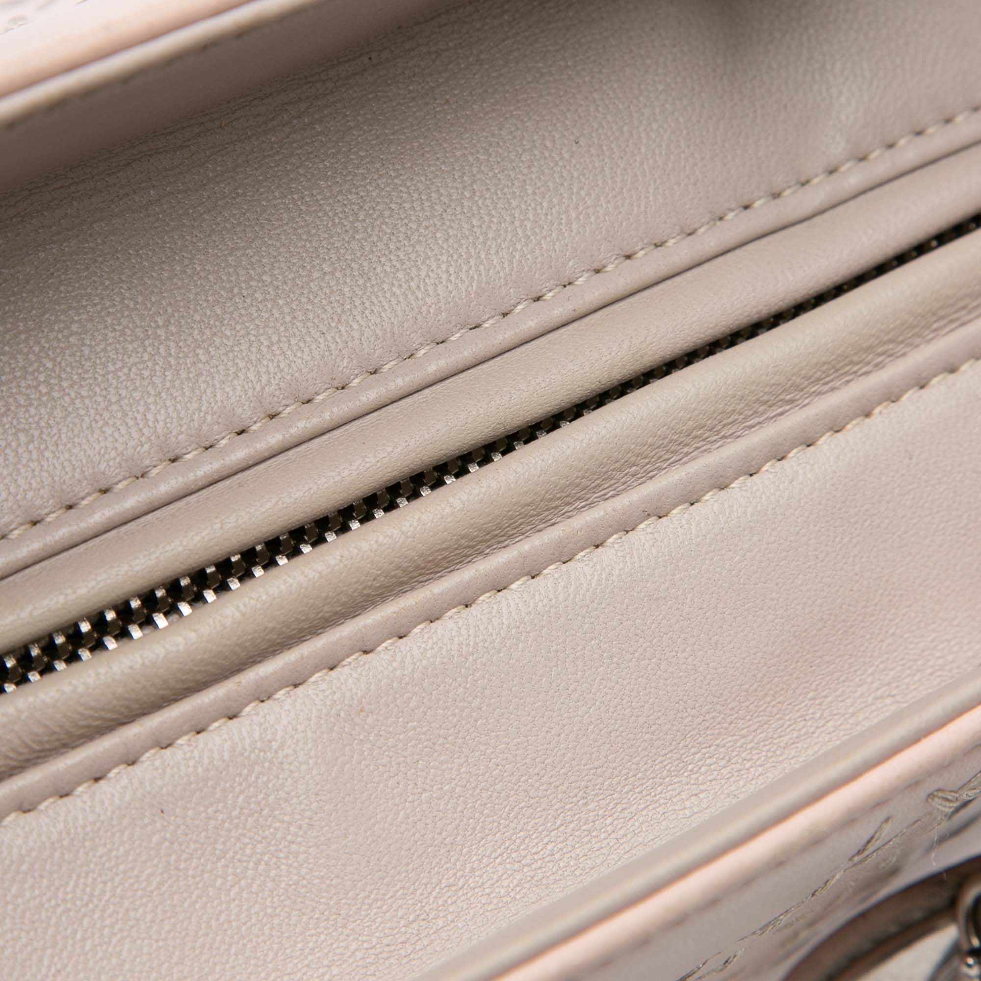 Medium Bicolor Lambskin Macrocannage Stitched Lady Dior
