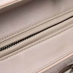 Medium Bicolor Lambskin Macrocannage Stitched Lady Dior