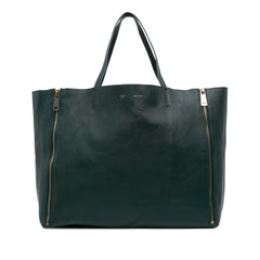 Lambskin Horizontal Zipper Gusset Cabas Tote