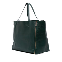 Lambskin Horizontal Zipper Gusset Cabas Tote
