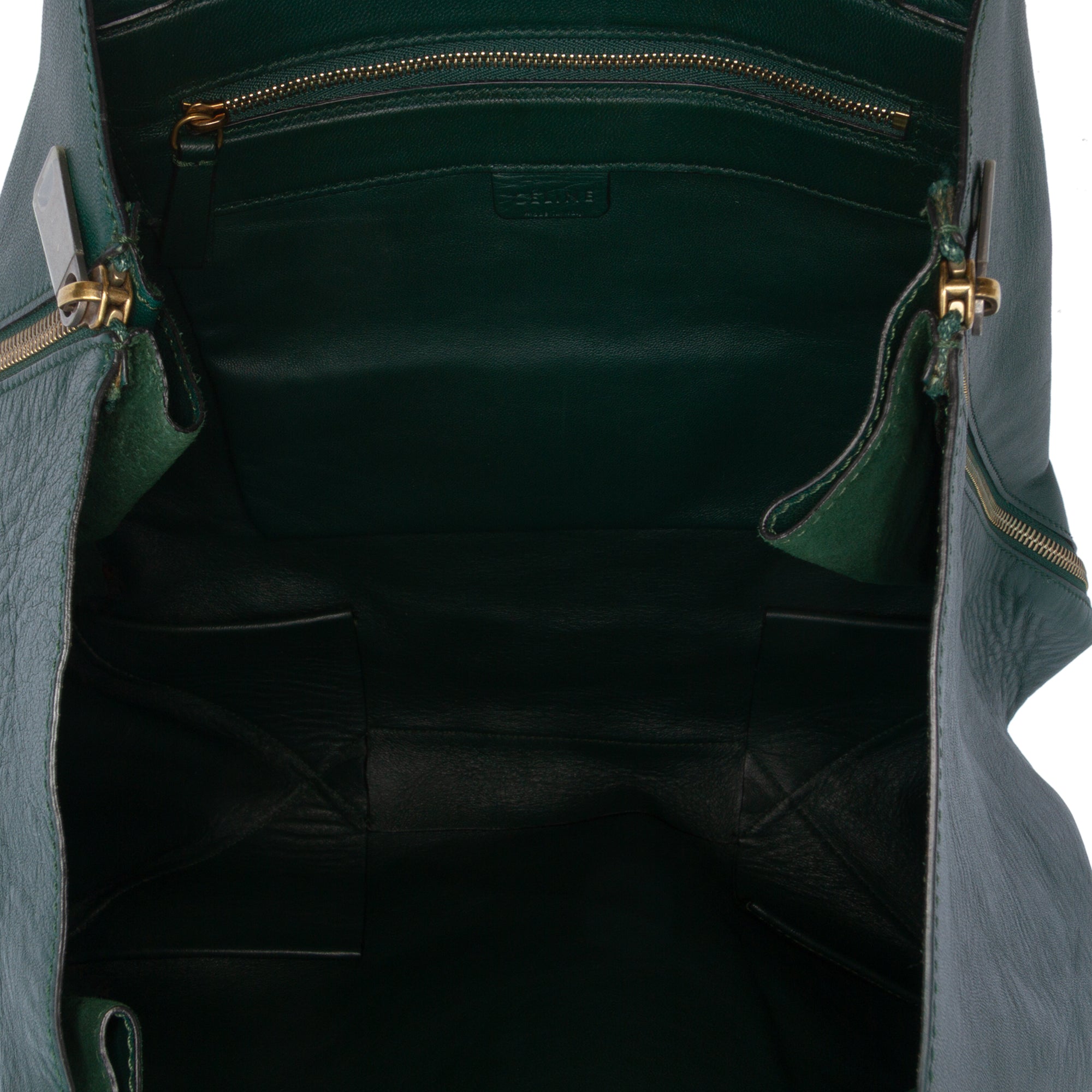 Lambskin Horizontal Zipper Gusset Cabas Tote