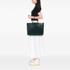 Lambskin Horizontal Zipper Gusset Cabas Tote