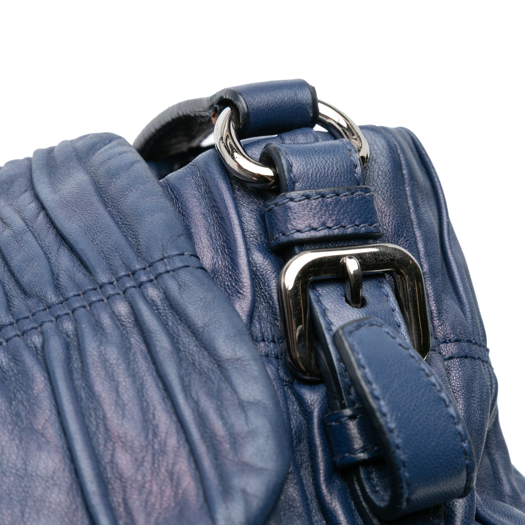 Nappa Gaufre Buckle Strap Shoulder Bag