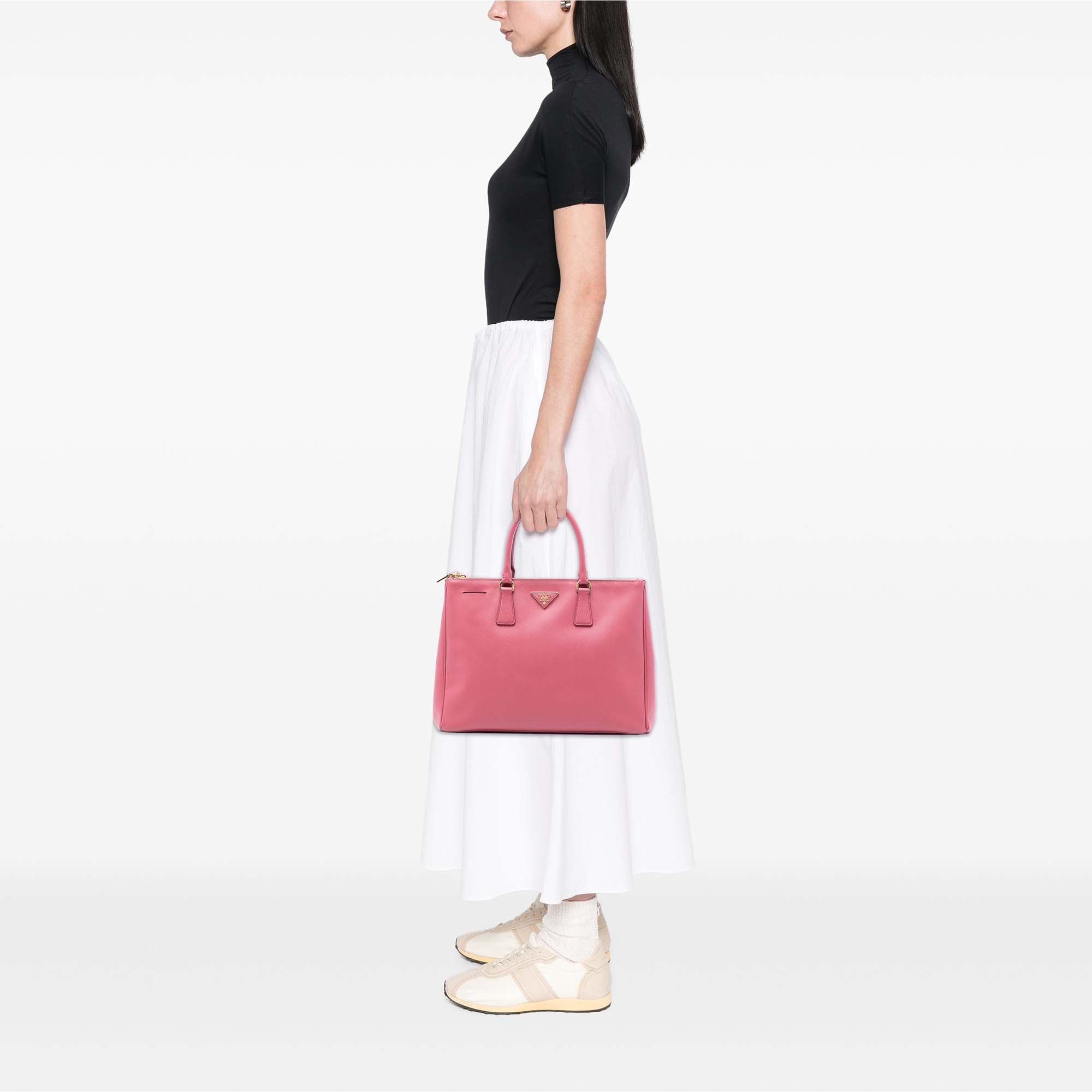 Medium Saffiano Lux Galleria Double Zip Tote