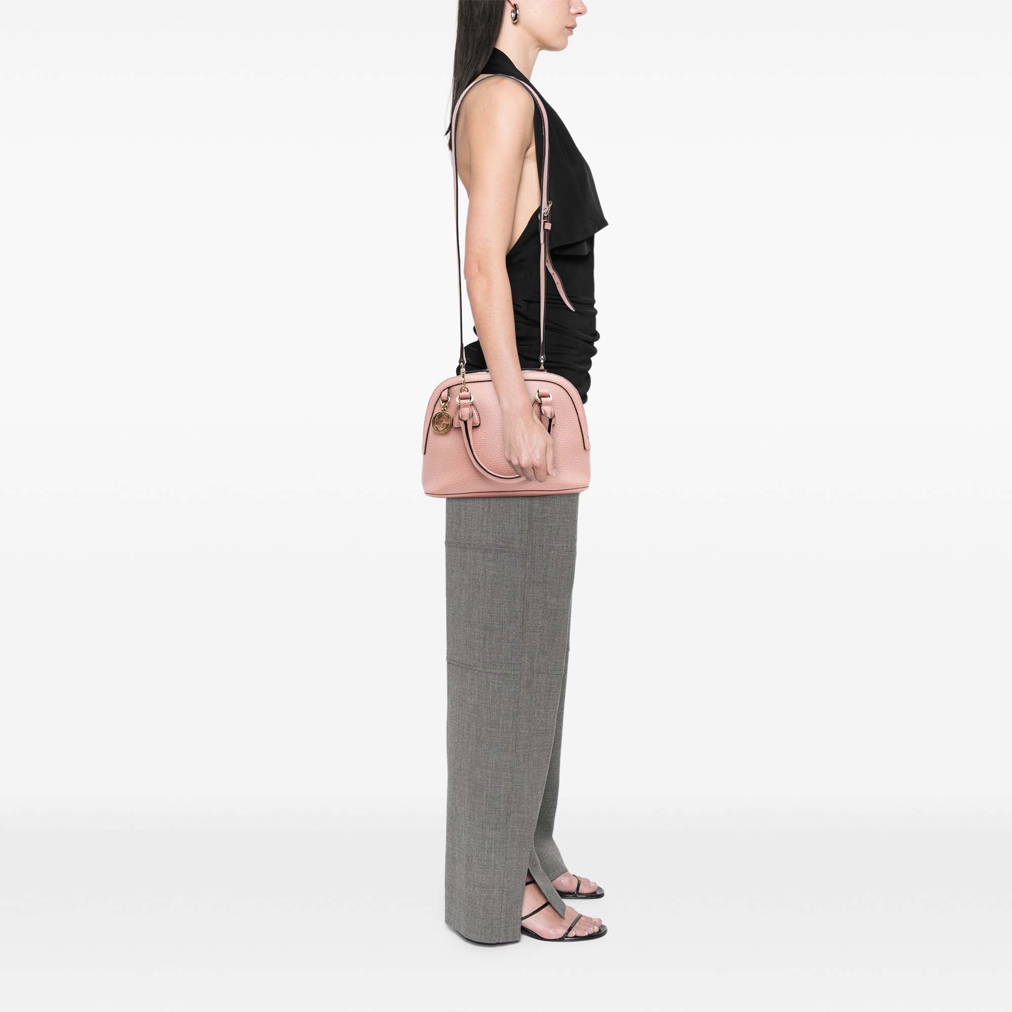 Mini Leather GG Charm Dome Satchel