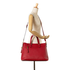 Leather Bamboo Tassel Satchel