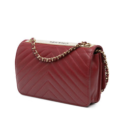 Chevron Quilted Lambskin Trendy CC Chain Wallet on Chain