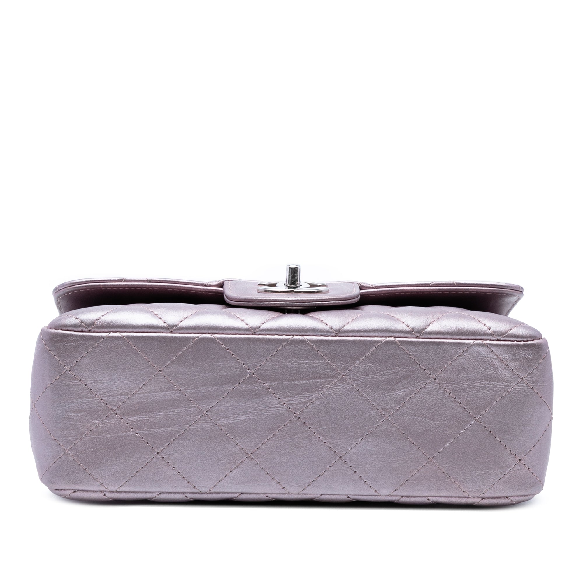 Mini Rectangular Classic Iridescent Calfskin Single Flap