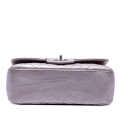Mini Rectangular Classic Iridescent Calfskin Single Flap