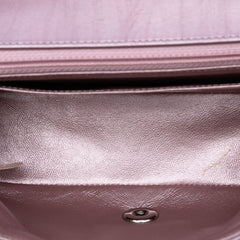 Mini Rectangular Classic Iridescent Calfskin Single Flap