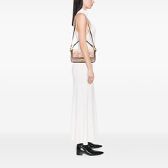 Zucca Embroidered Canvas Baguette Satchel