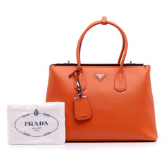 Saffiano Cuir Turnlock Twin Satchel