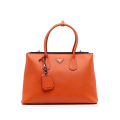 Saffiano Cuir Turnlock Twin Satchel